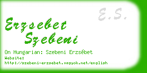 erzsebet szebeni business card
